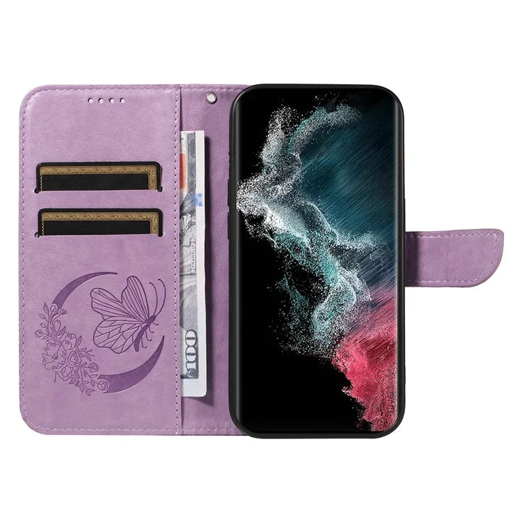 For Samsung Galaxy S23 Ultra Case Butterfly Pattern Leather Wallet Stand Phone Cover