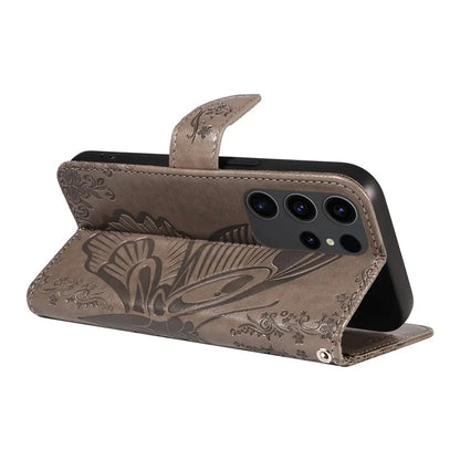 For Samsung Galaxy S23 Ultra Case Butterfly Pattern Leather Wallet Stand Phone Cover
