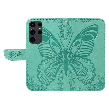 For Samsung Galaxy S23 Ultra Case Butterfly Pattern Leather Wallet Stand Phone Cover