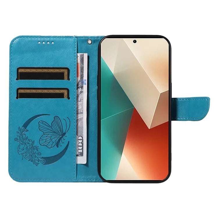 For Xiaomi Redmi Note 13 5G / Note 13 5G (China) Case Butterfly Leather Wallet Phone Cover