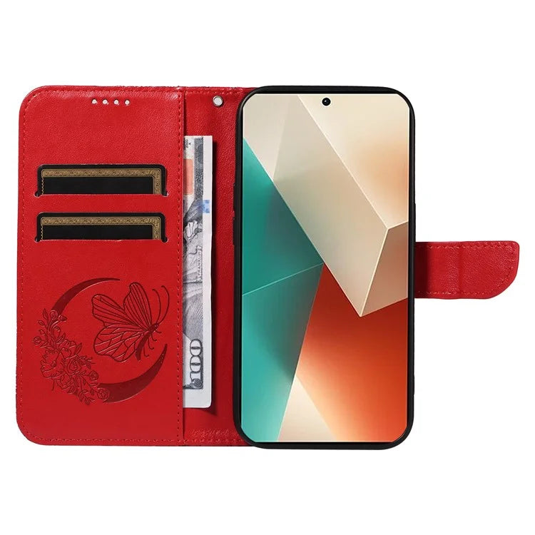 For Xiaomi Redmi Note 13 5G / Note 13 5G (China) Case Butterfly Leather Wallet Phone Cover