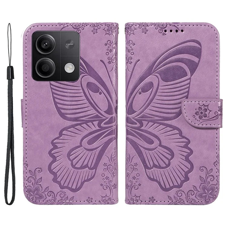For Xiaomi Redmi Note 13 5G / Note 13 5G (China) Case Butterfly Leather Wallet Phone Cover