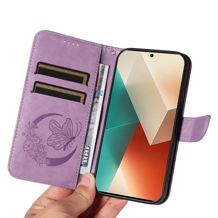 For Xiaomi Redmi Note 13 5G / Note 13 5G (China) Case Butterfly Leather Wallet Phone Cover