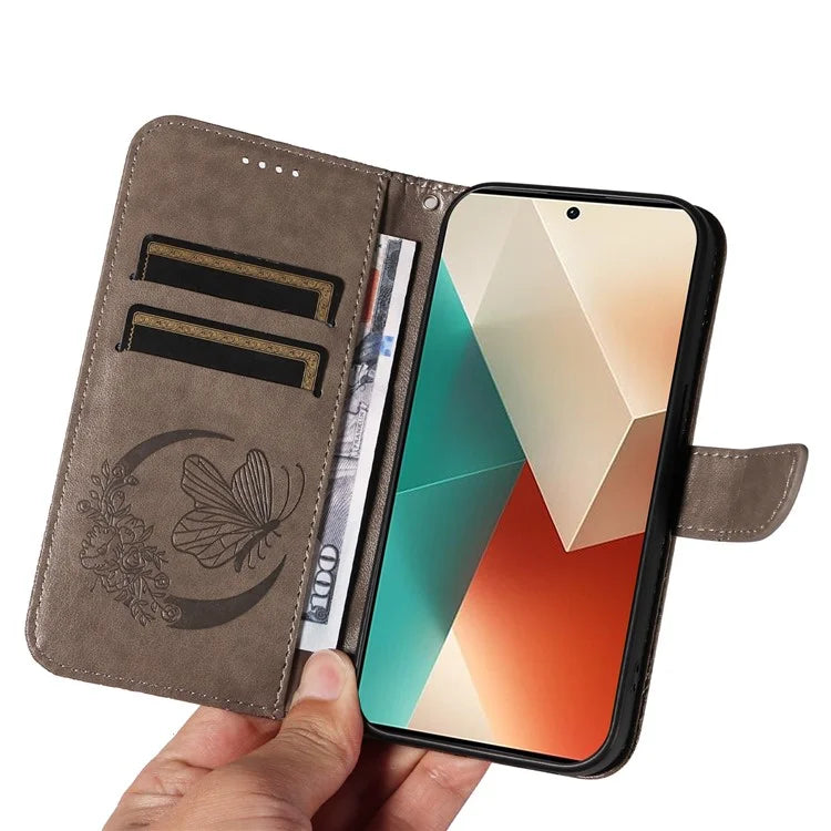 For Xiaomi Redmi Note 13 5G / Note 13 5G (China) Case Butterfly Leather Wallet Phone Cover