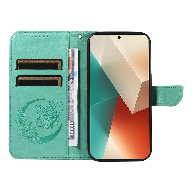 For Xiaomi Redmi Note 13 5G / Note 13 5G (China) Case Butterfly Leather Wallet Phone Cover