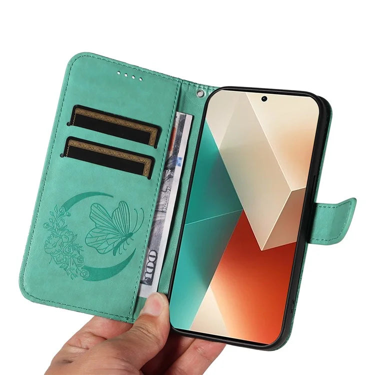 For Xiaomi Redmi Note 13 5G / Note 13 5G (China) Case Butterfly Leather Wallet Phone Cover