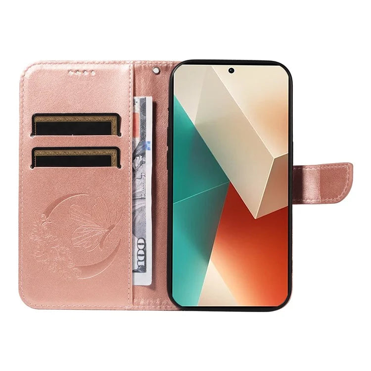 For Xiaomi Redmi Note 13 5G / Note 13 5G (China) Case Butterfly Leather Wallet Phone Cover