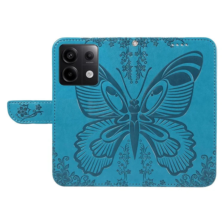 For Xiaomi Redmi Note 13 Pro 5G / Poco X6 5G Case PU Leather Wallet Swallowtail Butterfly Phone Cover