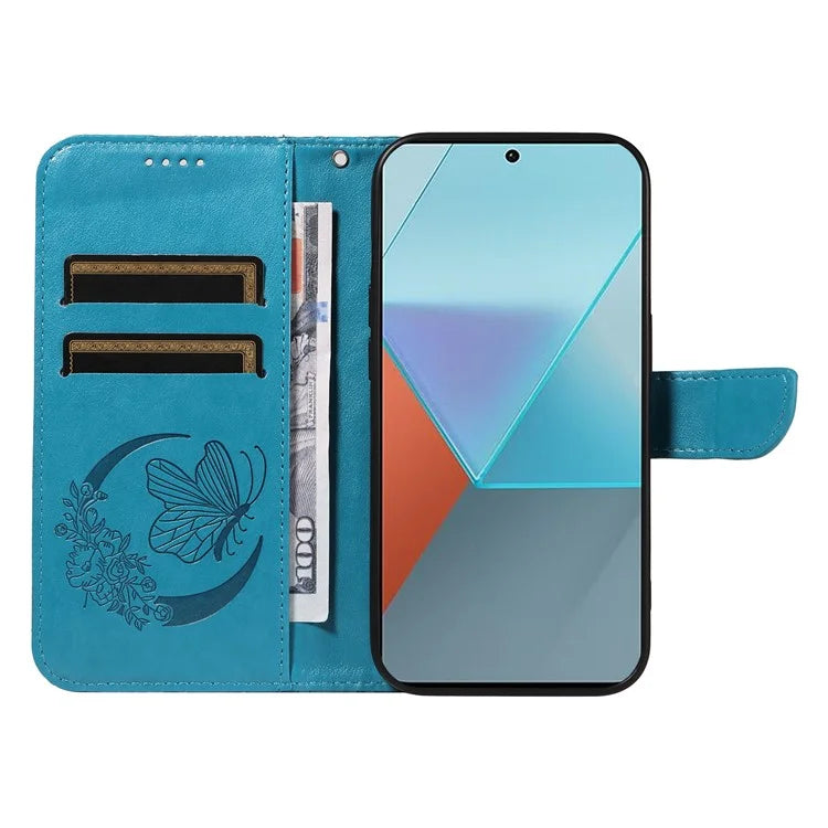 For Xiaomi Redmi Note 13 Pro 5G / Poco X6 5G Case PU Leather Wallet Swallowtail Butterfly Phone Cover