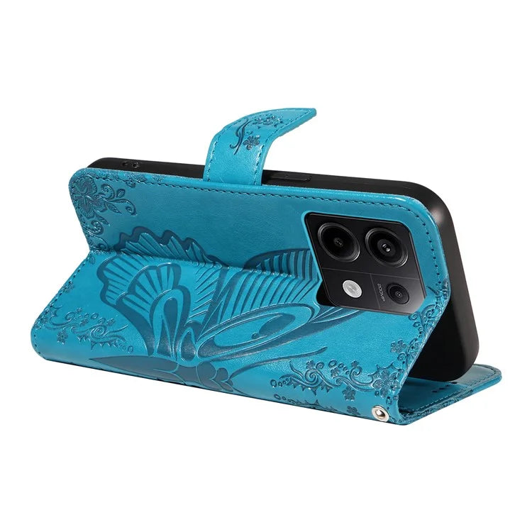 For Xiaomi Redmi Note 13 Pro 5G / Poco X6 5G Case PU Leather Wallet Swallowtail Butterfly Phone Cover
