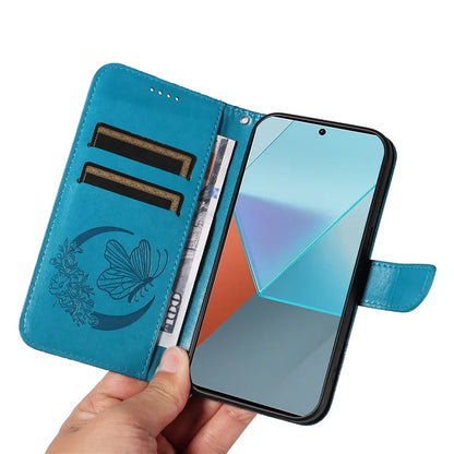 For Xiaomi Redmi Note 13 Pro 5G / Poco X6 5G Case PU Leather Wallet Swallowtail Butterfly Phone Cover