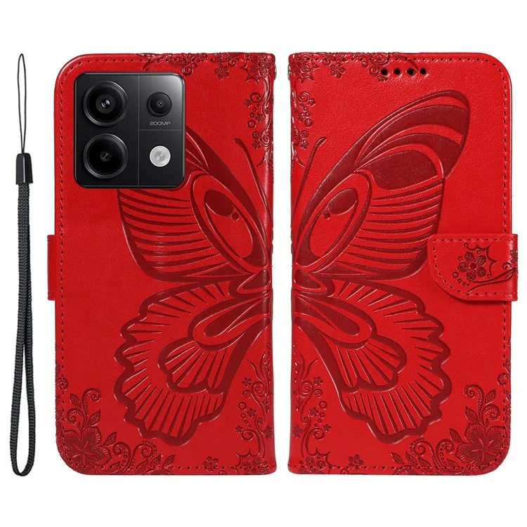 For Xiaomi Redmi Note 13 Pro 5G / Poco X6 5G Case PU Leather Wallet Swallowtail Butterfly Phone Cover