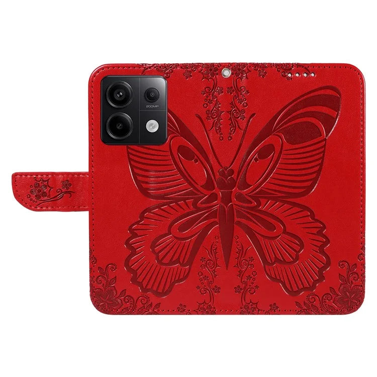 For Xiaomi Redmi Note 13 Pro 5G / Poco X6 5G Case PU Leather Wallet Swallowtail Butterfly Phone Cover