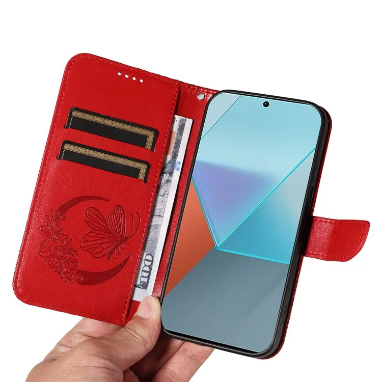 For Xiaomi Redmi Note 13 Pro 5G / Poco X6 5G Case PU Leather Wallet Swallowtail Butterfly Phone Cover