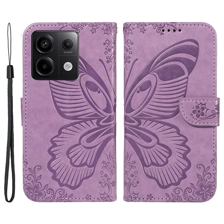 For Xiaomi Redmi Note 13 Pro 5G / Poco X6 5G Case PU Leather Wallet Swallowtail Butterfly Phone Cover