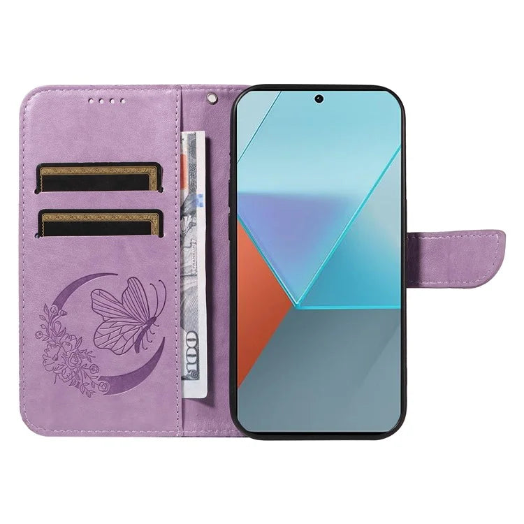 For Xiaomi Redmi Note 13 Pro 5G / Poco X6 5G Case PU Leather Wallet Swallowtail Butterfly Phone Cover