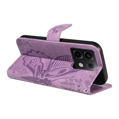 For Xiaomi Redmi Note 13 Pro 5G / Poco X6 5G Case PU Leather Wallet Swallowtail Butterfly Phone Cover