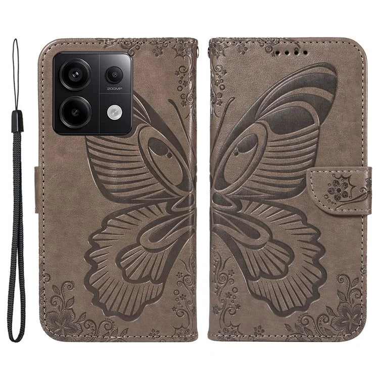 For Xiaomi Redmi Note 13 Pro 5G / Poco X6 5G Case PU Leather Wallet Swallowtail Butterfly Phone Cover