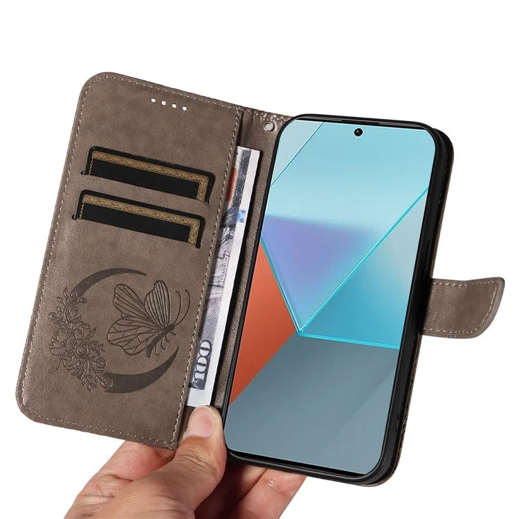 For Xiaomi Redmi Note 13 Pro 5G / Poco X6 5G Case PU Leather Wallet Swallowtail Butterfly Phone Cover