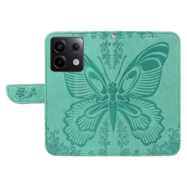 For Xiaomi Redmi Note 13 Pro 5G / Poco X6 5G Case PU Leather Wallet Swallowtail Butterfly Phone Cover