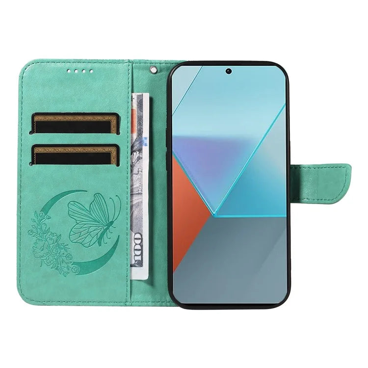 For Xiaomi Redmi Note 13 Pro 5G / Poco X6 5G Case PU Leather Wallet Swallowtail Butterfly Phone Cover