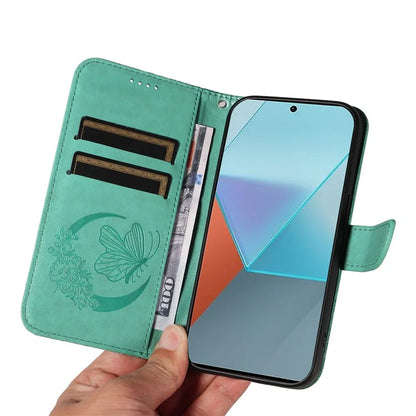 For Xiaomi Redmi Note 13 Pro 5G / Poco X6 5G Case PU Leather Wallet Swallowtail Butterfly Phone Cover
