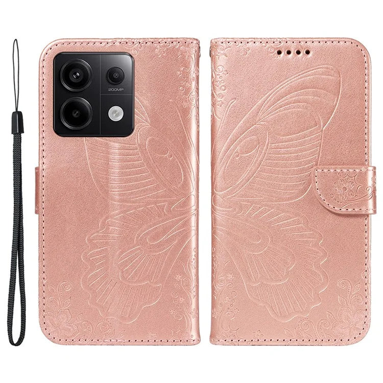 For Xiaomi Redmi Note 13 Pro 5G / Poco X6 5G Case PU Leather Wallet Swallowtail Butterfly Phone Cover