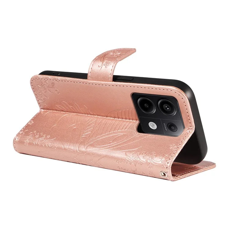 For Xiaomi Redmi Note 13 Pro 5G / Poco X6 5G Case PU Leather Wallet Swallowtail Butterfly Phone Cover