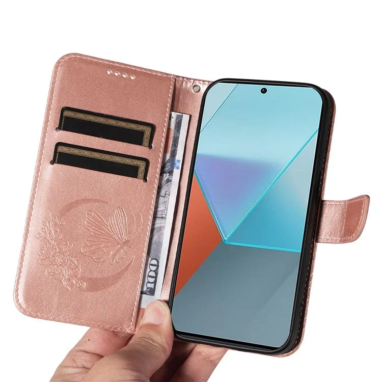 For Xiaomi Redmi Note 13 Pro 5G / Poco X6 5G Case PU Leather Wallet Swallowtail Butterfly Phone Cover