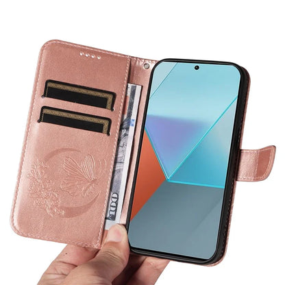 For Xiaomi Redmi Note 13 Pro 5G / Poco X6 5G Case PU Leather Wallet Swallowtail Butterfly Phone Cover