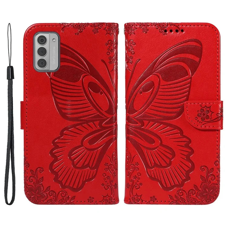 For Nokia G42 Case Butterfly Pattern PU Leather Phone Cover with Strap