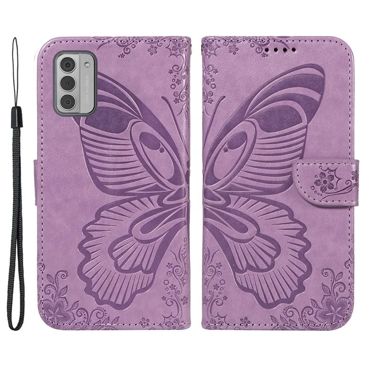For Nokia G42 Case Butterfly Pattern PU Leather Phone Cover with Strap