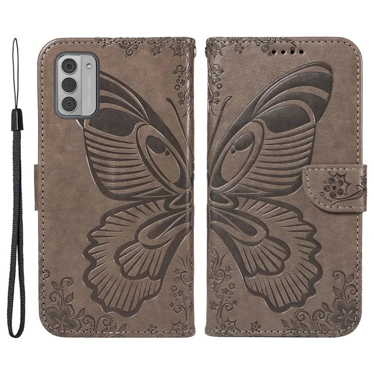 For Nokia G42 Case Butterfly Pattern PU Leather Phone Cover with Strap