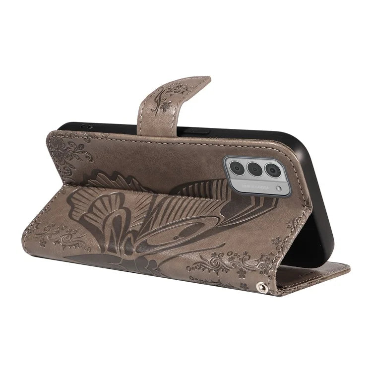 For Nokia G42 Case Butterfly Pattern PU Leather Phone Cover with Strap