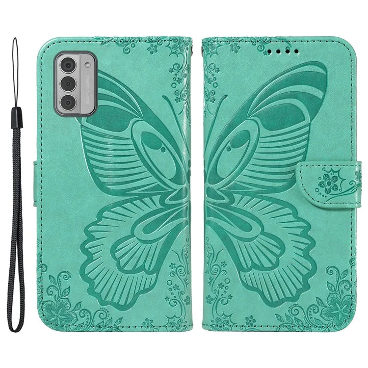 For Nokia G42 Case Butterfly Pattern PU Leather Phone Cover with Strap