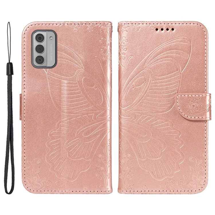 For Nokia G42 Case Butterfly Pattern PU Leather Phone Cover with Strap