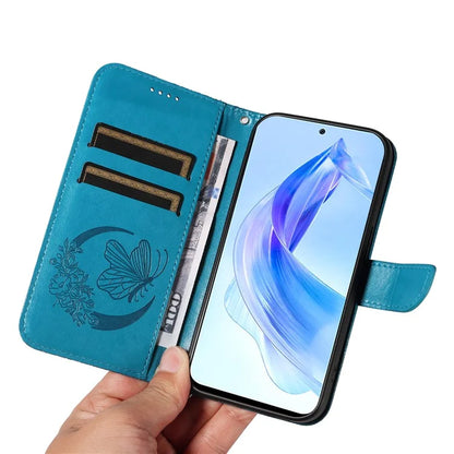 For Honor 90 Lite 5G / X50i 5G Wallet Case Butterfly Imprint Shockproof Leather Phone Shell