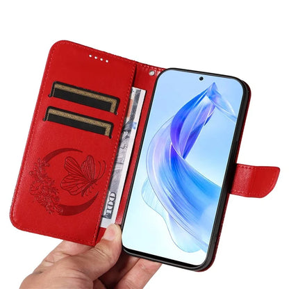 For Honor 90 Lite 5G / X50i 5G Wallet Case Butterfly Imprint Shockproof Leather Phone Shell