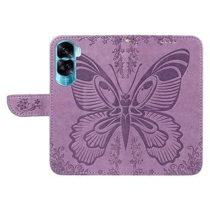 For Honor 90 Lite 5G / X50i 5G Wallet Case Butterfly Imprint Shockproof Leather Phone Shell