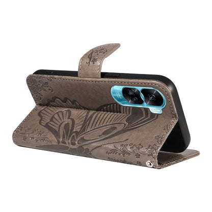 For Honor 90 Lite 5G / X50i 5G Wallet Case Butterfly Imprint Shockproof Leather Phone Shell