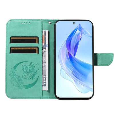 For Honor 90 Lite 5G / X50i 5G Wallet Case Butterfly Imprint Shockproof Leather Phone Shell