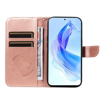 For Honor 90 Lite 5G / X50i 5G Wallet Case Butterfly Imprint Shockproof Leather Phone Shell