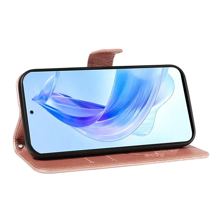 For Honor 90 Lite 5G / X50i 5G Wallet Case Butterfly Imprint Shockproof Leather Phone Shell