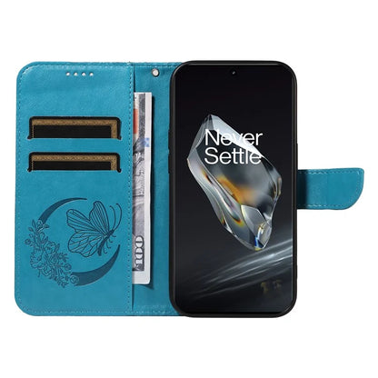 For OnePlus 12 5G Case Butterfly Imprint Leather Wallet Phone Cover with Strap