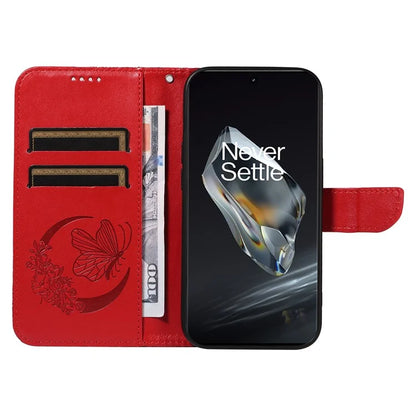 For OnePlus 12 5G Case Butterfly Imprint Leather Wallet Phone Cover with Strap