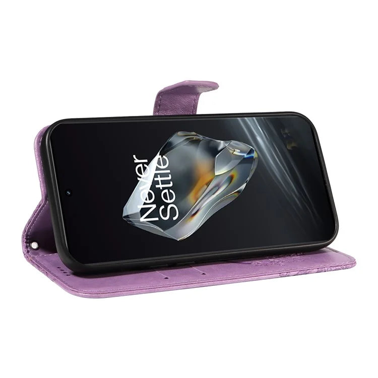 For OnePlus 12 5G Case Butterfly Imprint Leather Wallet Phone Cover with Strap