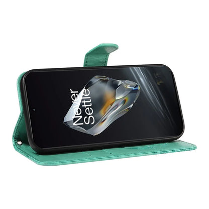 For OnePlus 12 5G Case Butterfly Imprint Leather Wallet Phone Cover with Strap