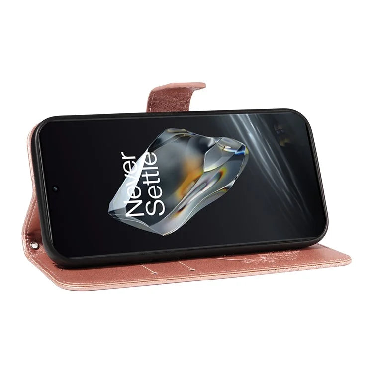 For OnePlus 12 5G Case Butterfly Imprint Leather Wallet Phone Cover with Strap