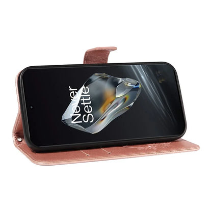 For OnePlus 12 5G Case Butterfly Imprint Leather Wallet Phone Cover with Strap