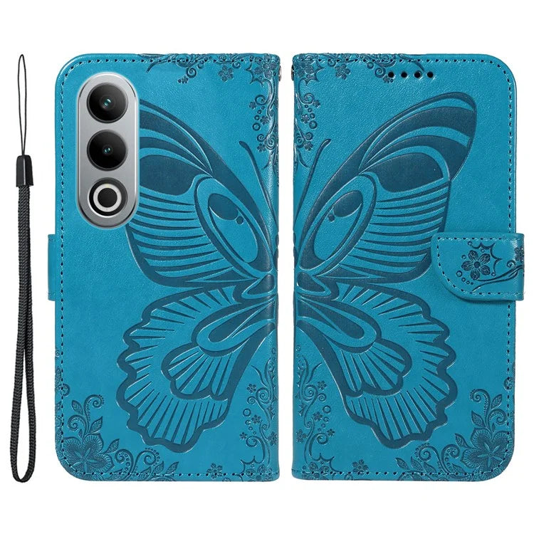 For OnePlus Ace 3V 5G Case Leather Wallet Flip Stand Butterfly Pattern Phone Cover